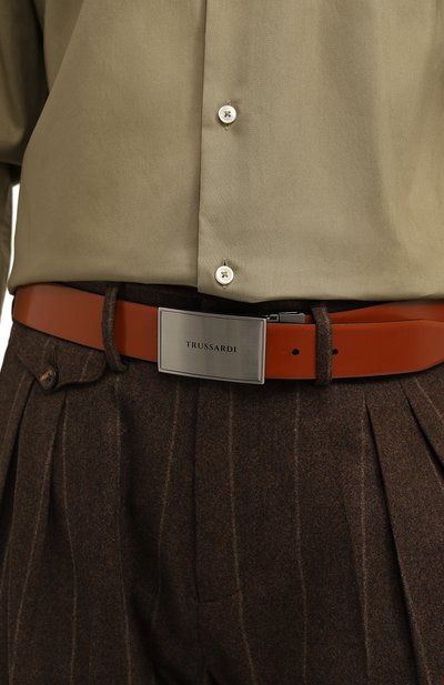 Двусторонний ремень TRUSSARDI светло-коричневого цвета по цене 7500 руб., арт. 71L00190-9Y099999, фото 5 Двусторонний ремень TRUSSARDI, арт. 71L00190-9Y099999, фото 5