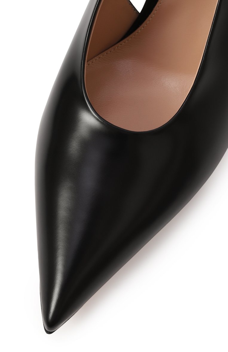 Женские кожаные туфли robbie 85 GIANVITO ROSSI черного цвета, арт. G95461.85RIC.T0KNER0 | Фото 7 (Каблук высота: Высокий; Материал внутренний: Натуральная кожа; Подошва: Плоская; Каблук тип: Шпилька; Материал внешний: Натуральная кожа; Женское Кросс-КТ: Слингбэки; Автоматизация ТО: Проставлено; Автоматизация состава: Проставлено)