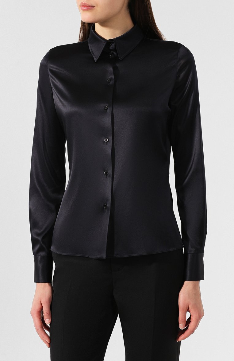 Женская шелковая рубашка TOM FORD черного цвета, арт. CA3100-FAX334 | Фото 3 (Рукава: Длинные; Материал внешний: Шелк; Длина (для топов): Стандартные; Принт: Без принта; Женское Кросс-КТ: Рубашка-одежда; Статус проверки: Проверена категория; Региональные ограничения белый список (Axapta Mercury): RU)
