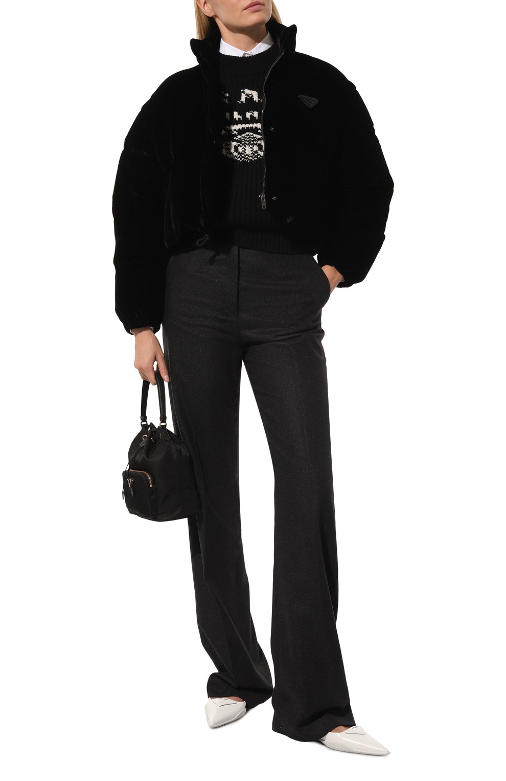 Бархатный пуховик PRADA, арт. 291805-1XJX-F0002-202, фото 2