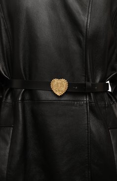 Женский кожаный ремень DSQUARED2 черного цвета, арт. BEW0410 | Фото 2 (Материал: Натуральная кожа; Материал сплава: Проставлено; Н�ос: Не проставлено; Кросс-КТ: Тонкие)