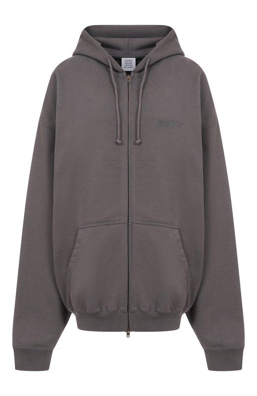 Хлопковая толстовка VETEMENTS UH76ZU160M Серый UH76ZU160M