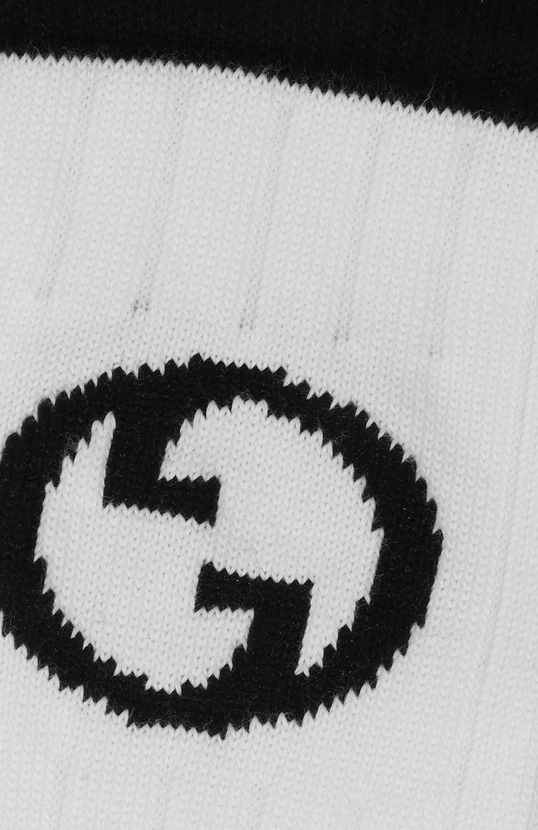 Мужские хлопковые носки GUCCI белого цвета, арт. 745271/4GAFW | Фото 2 (Материал сплава: Проставлено; Материал внешний: Хлопок; Нос: Не проставлено; Кросс-КТ: бельё)