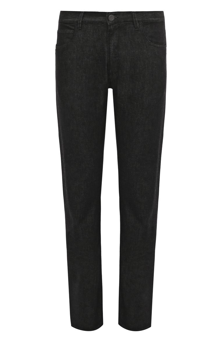 Мужские джинсы GIORGIO ARMANI черного цвета, арт. 6LSJ15/SD2ZZ | Фото 1 (Силуэт М (брюки): Прямые; Кросс-КТ: Деним; Материал внешний: Хлопок, Деним; Длина (брюки, джинсы): Стандартные; Материал сплава: Проставлено; Драгоценные камни: Проставлено; Стили: Повседневный)
