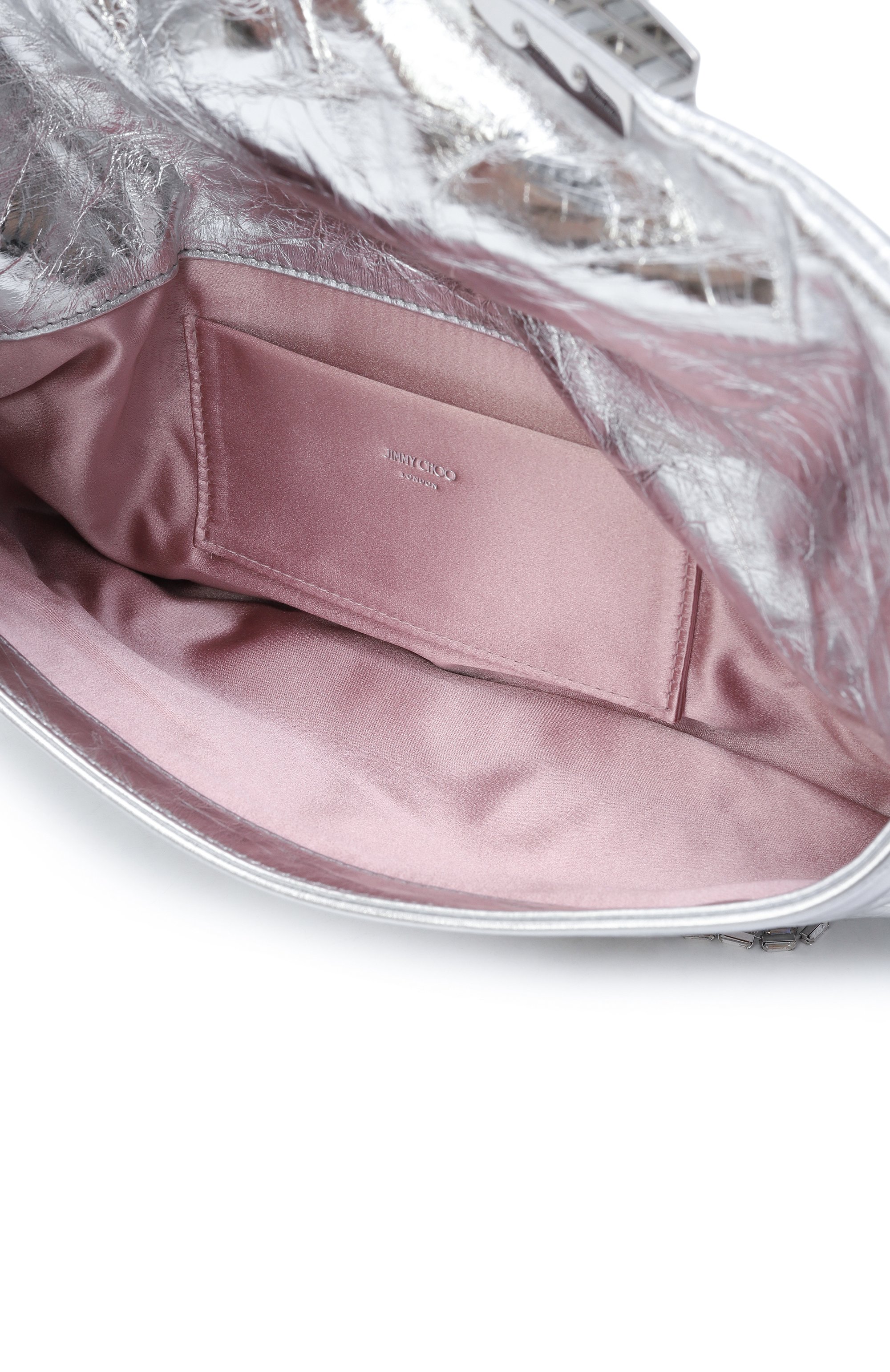 Клатч zandra JIMMY CHOO серебряного цвета по цене 193000 руб., арт. ZANDRABYN, фото 5 Клатч zandra JIMMY CHOO, арт. ZANDRABYN, фото 5