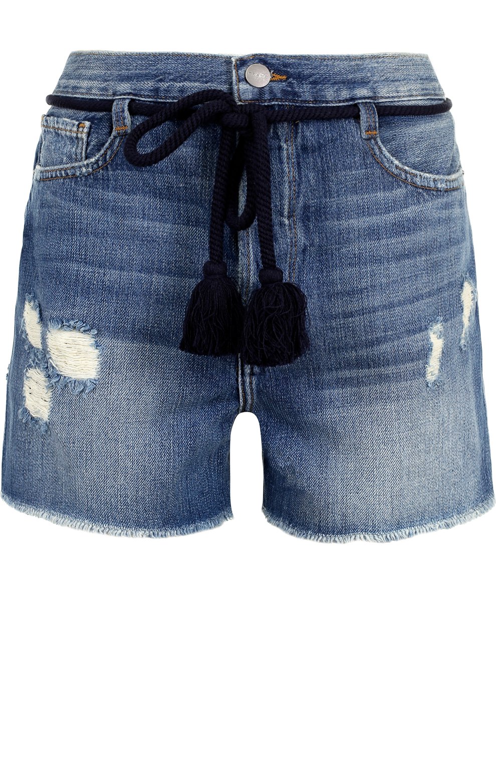 Джинсовые мини-шорты с потертостями FRAME DENIM голубого цвета по цене 19950 руб., арт. L0JSHTT207, фото 1 Джинсовые мини-шорты с потертостями FRAME DENIM, арт. L0JSHTT207, фото 1