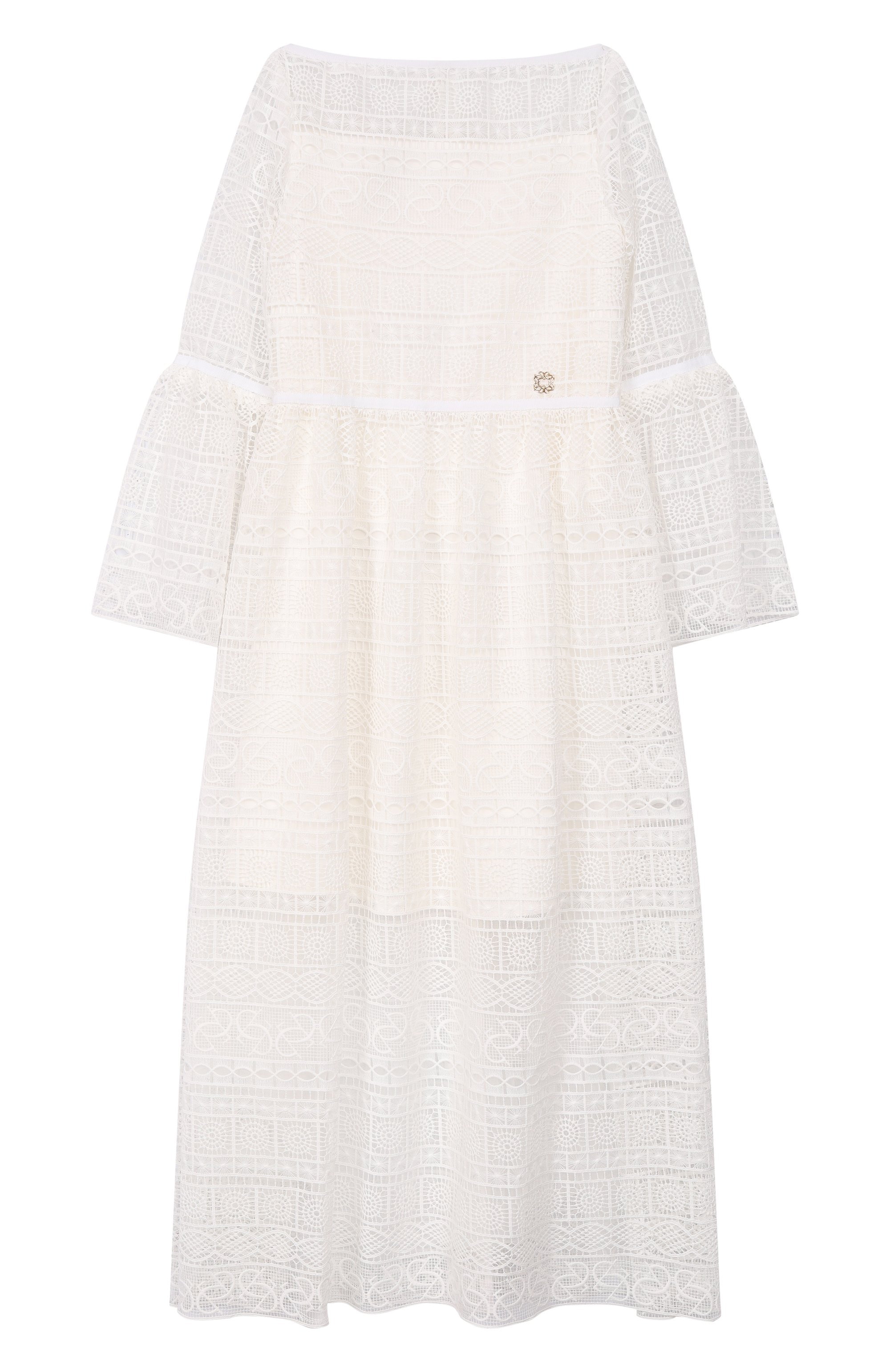 Хлопковое платье ELIE SAAB JUNIOR кремового цвета по цене 115000 руб., арт. EFAB118 MX/TS1124_001, фото 1 Хлопковое платье ELIE SAAB JUNIOR, арт. EFAB118 MX/TS1124_001, фото 1