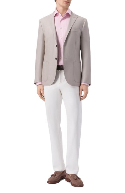 Пиджак из шелка и шерсти CORNELIANI светло-бежевого цвета по цене 129500 руб., арт. 27X002/2718288, фото 2 Пиджак из шелка и шерсти CORNELIANI, арт. 27X002/2718288, фото 2