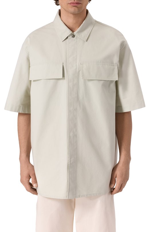 Хлопковая рубашка Jil Sander J47DL0163-J45296 Зелёный  J47DL0163-J45296 Фото 3