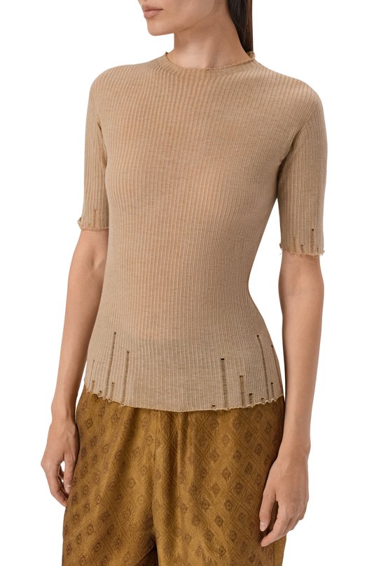 Шерстяной пуловер Uma Wang UK7113 Бежевый  UK7113 Фото 3