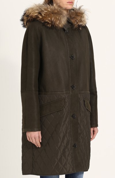 Дубленка прямого кроя с меховой отделкой капюшона YS ARMY PARIS, арт. 8WFM02697N44X, фото 3
