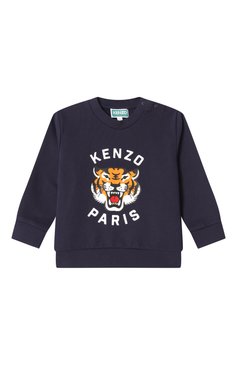 Детский комплект из свитшота и брюк KENZO темно-синего цвета, арт. K60935 | Фото 2 (Материал внешний: Хлопок; Нос: Не проставлено; Материал сплава: Проставлено; Случай: Повседневный; Ростовка одежда: 6 мес | 68 см, 24 мес | 92 см, 9 мес | 74 см, 12 мес | 80 см, 18 мес | 86 см)