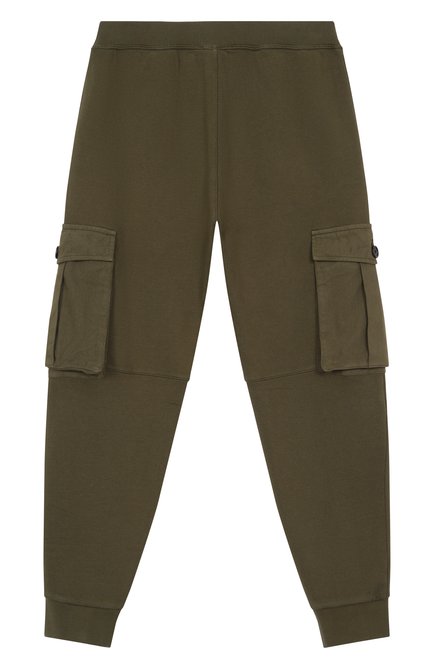 Детские хлопковые джоггеры DSQUARED2 хаки цвета, арт. DQ2721/D0AC6 | Фото 2 (Нос: Не проставлено; Материал сплава: Проставлено; Материал внешний: Хлопок)