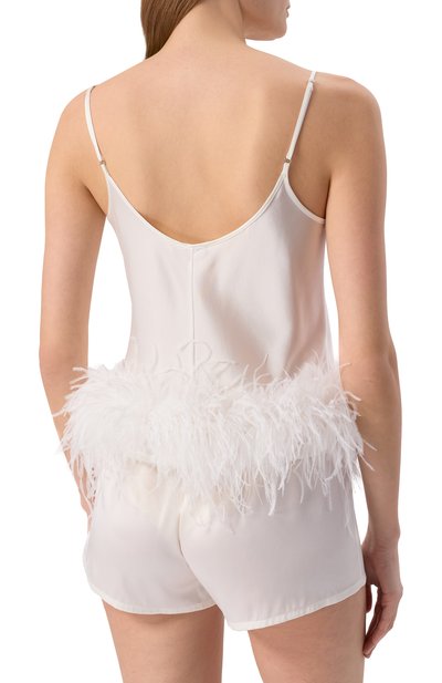 Шелковый топ с отделкой перьями EDOMO, арт. T002007FW2324, фото 4