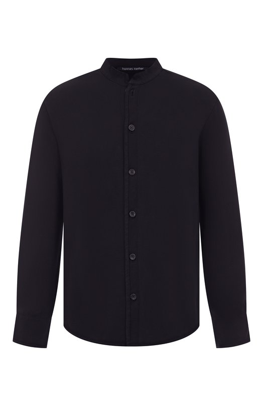 Хлопковая рубашка Hannes Roether TRI29SEY.211.242.215 Чёрный TRI29SEY.211.242.215