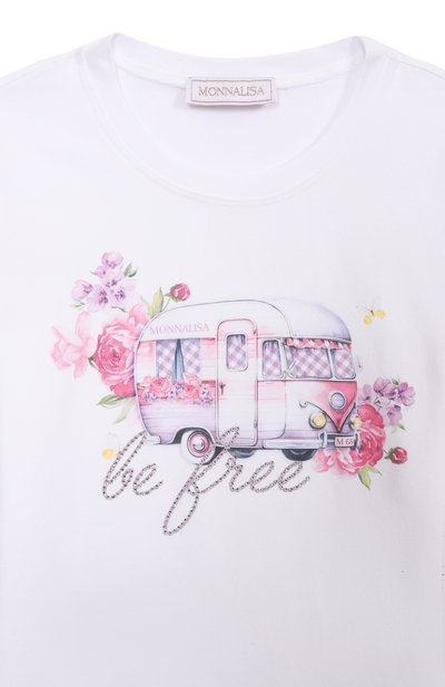 Хлопковая футболка MONNALISA, арт. 19G602, фото 3
