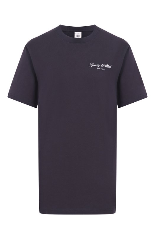 Хлопковая футболка Sporty and Rich T004360329BA01 Чёрный T004360329BA01