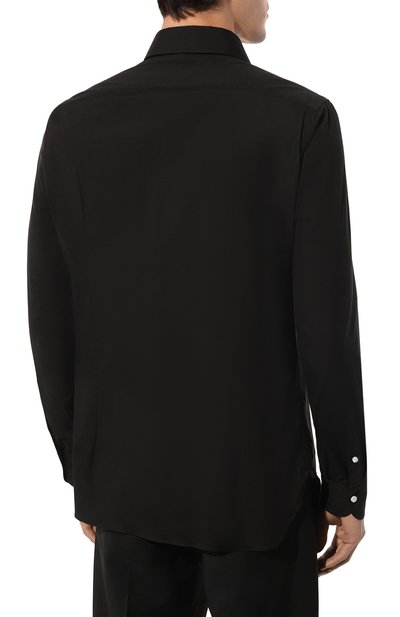 Хлопковая сорочка LUIGI BORRELLI черного цвета по цене 38950 руб., арт. PS40074, фото 4 Хлопковая сорочка LUIGI BORRELLI, арт. PS40074, фото 4