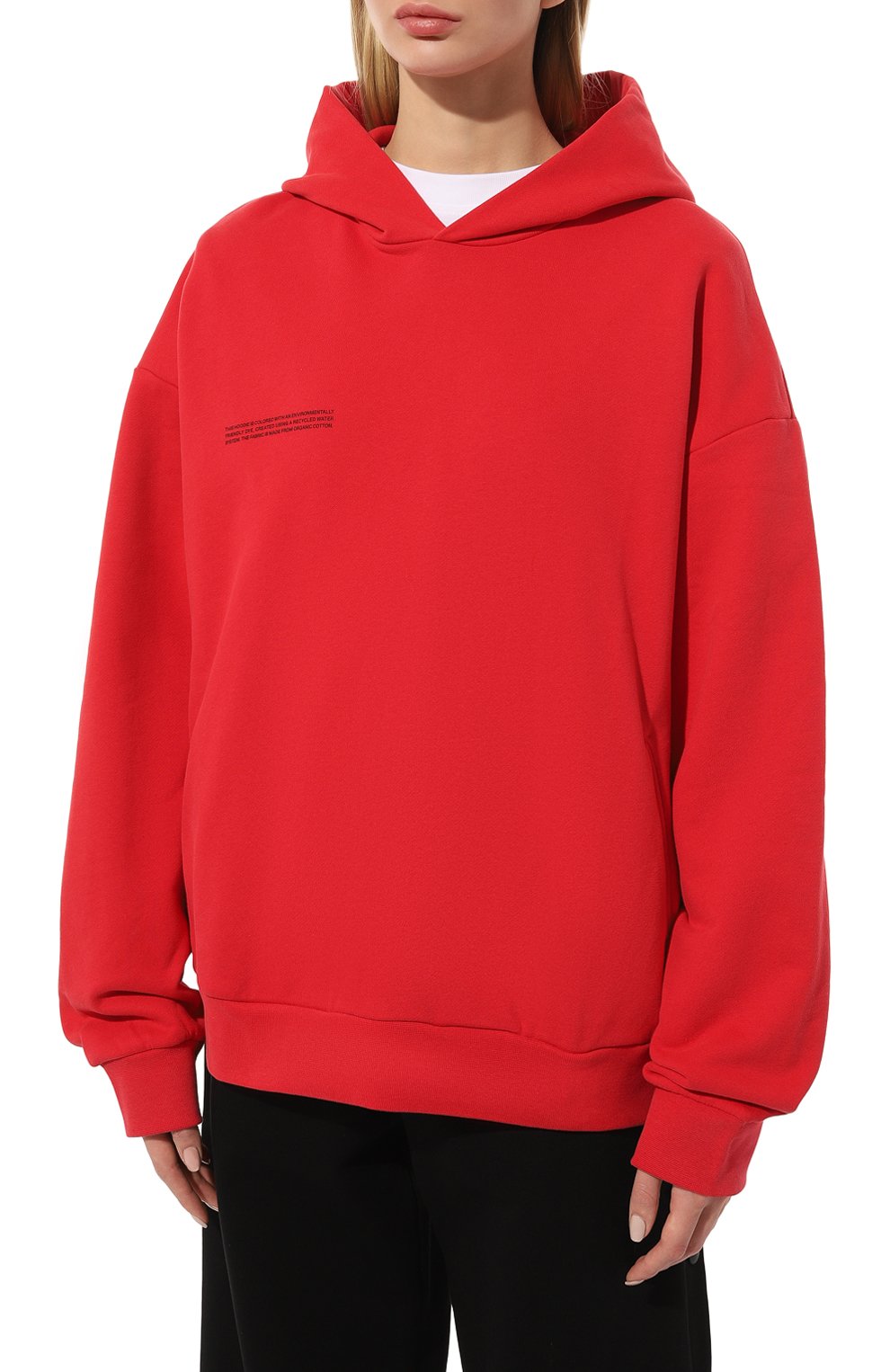 Хлопковое худи PANGAIA красного цвета по цене 20750 руб., арт. ORGANIC COTTON HOODIE, фото 3 Хлопковое худи PANGAIA, арт. ORGANIC COTTON HOODIE, фото 3