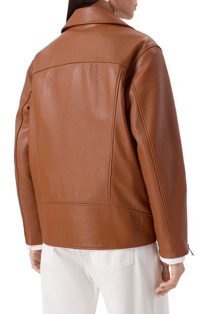 Кожаная куртка MASLOV коричневого цвета по цене 127600 руб., арт. SMW101, фото 4 Кожаная куртка MASLOV, арт. SMW101, фото 4