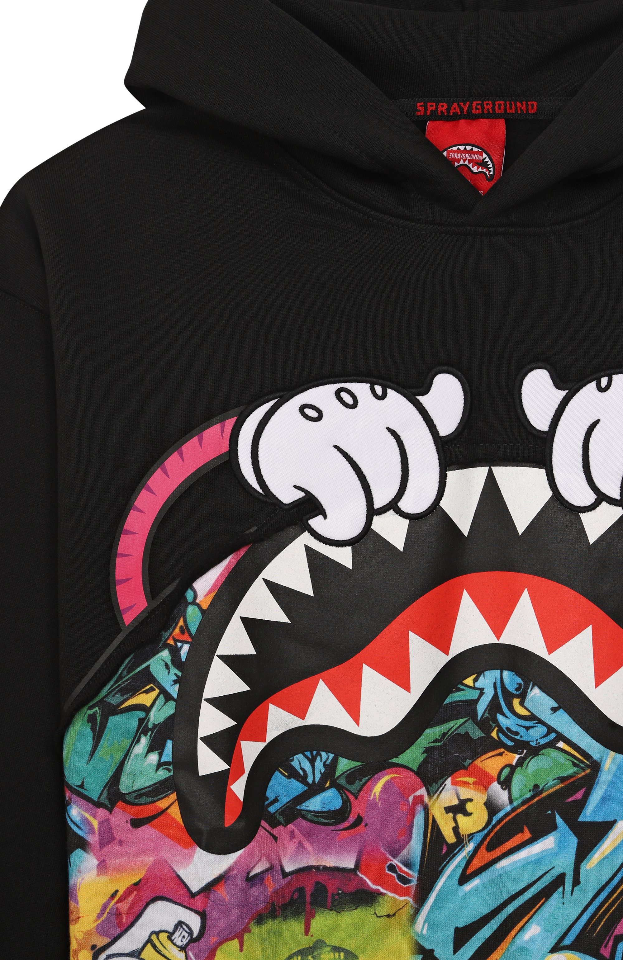 Хлопковое худи SPRAYGROUND черного цвета по цене 18800 руб., арт. SPY1237G, фото 3 Хлопковое худи SPRAYGROUND, арт. SPY1237G, фото 3