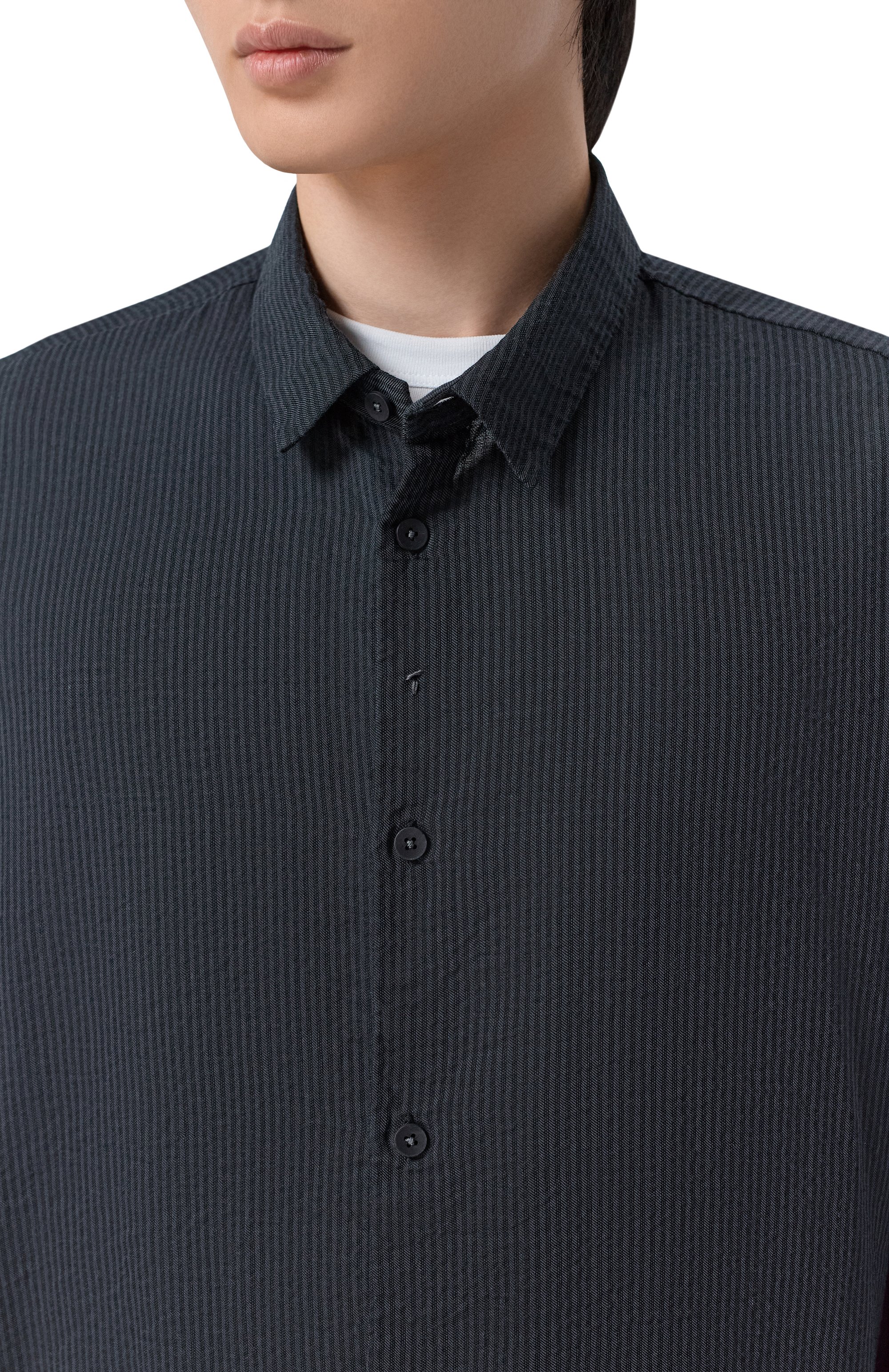 Рубашка из хлопка и льна TRANSIT, арт. CFUTRCW320, фото 5