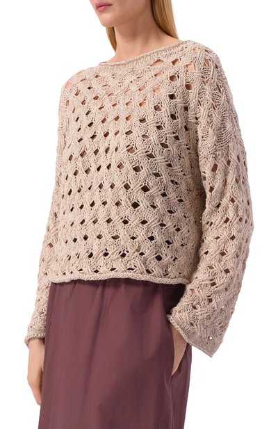 Свитер ANTONELLI FIRENZE бежевого цвета по цене 139000 руб., арт. 41788Q/40704, фото 3 Свитер ANTONELLI FIRENZE, арт. 41788Q/40704, фото 3