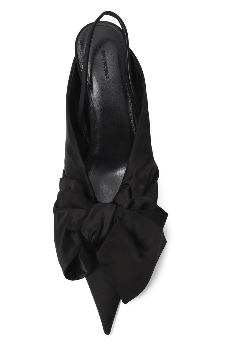 Женские текстильные туфли knife lavalière 40 BALENCIAGA черного цвета, арт. 817731/W11I0 | Фото 6 (Подошва: Плоская; Каблук высота: Низкий; Материал внешний: Текстиль; Материал внутренний: Натуральная кожа; Каблук тип: Kitten heel; Женское Кросс-КТ: Слингбэки; Автоматизация состава: Проставлено; Автоматизация ТО: Проставлено)