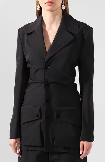 Жакет BOTTEGA VENETA черного цвета по цене 165500 руб., арт. 618650/VA5S0, фото 3 Жакет BOTTEGA VENETA, арт. 618650/VA5S0, фото 3