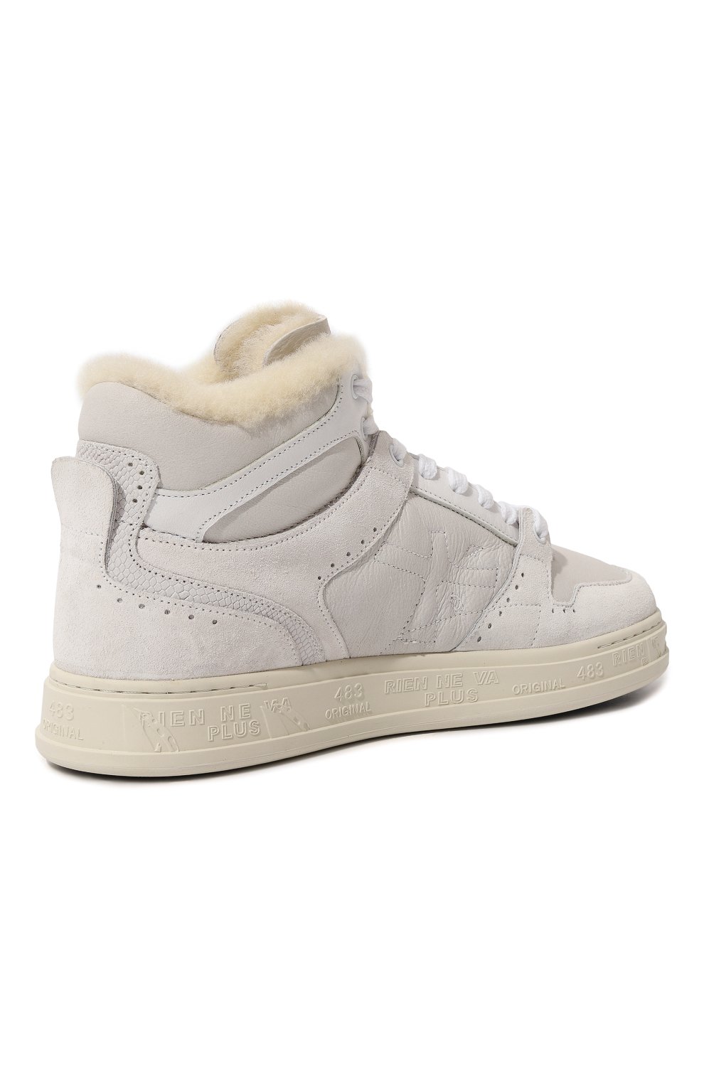 Комбинированные кеды quinn-d PREMIATA кремового цвета по цене 37900 руб., арт. MIDQUIND/VAR 6105, фото 5 Комбинированные кеды quinn-d PREMIATA, арт. MIDQUIND/VAR 6105, фото 5