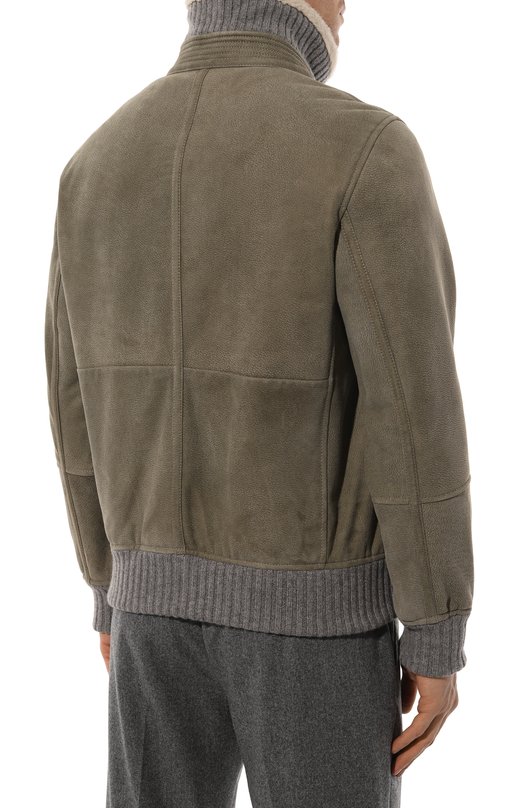 Дубленка из овчины Brunello Cucinelli MPMTU1737 Хаки  MPMTU1737 Фото 8