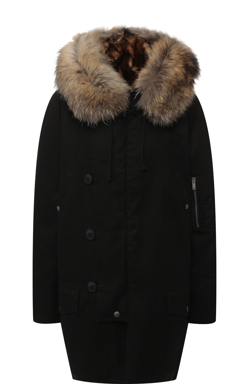 Хлопковая парка на меховой подкладке SAINT LAURENT, арт. 541961/Y681T, фото 1