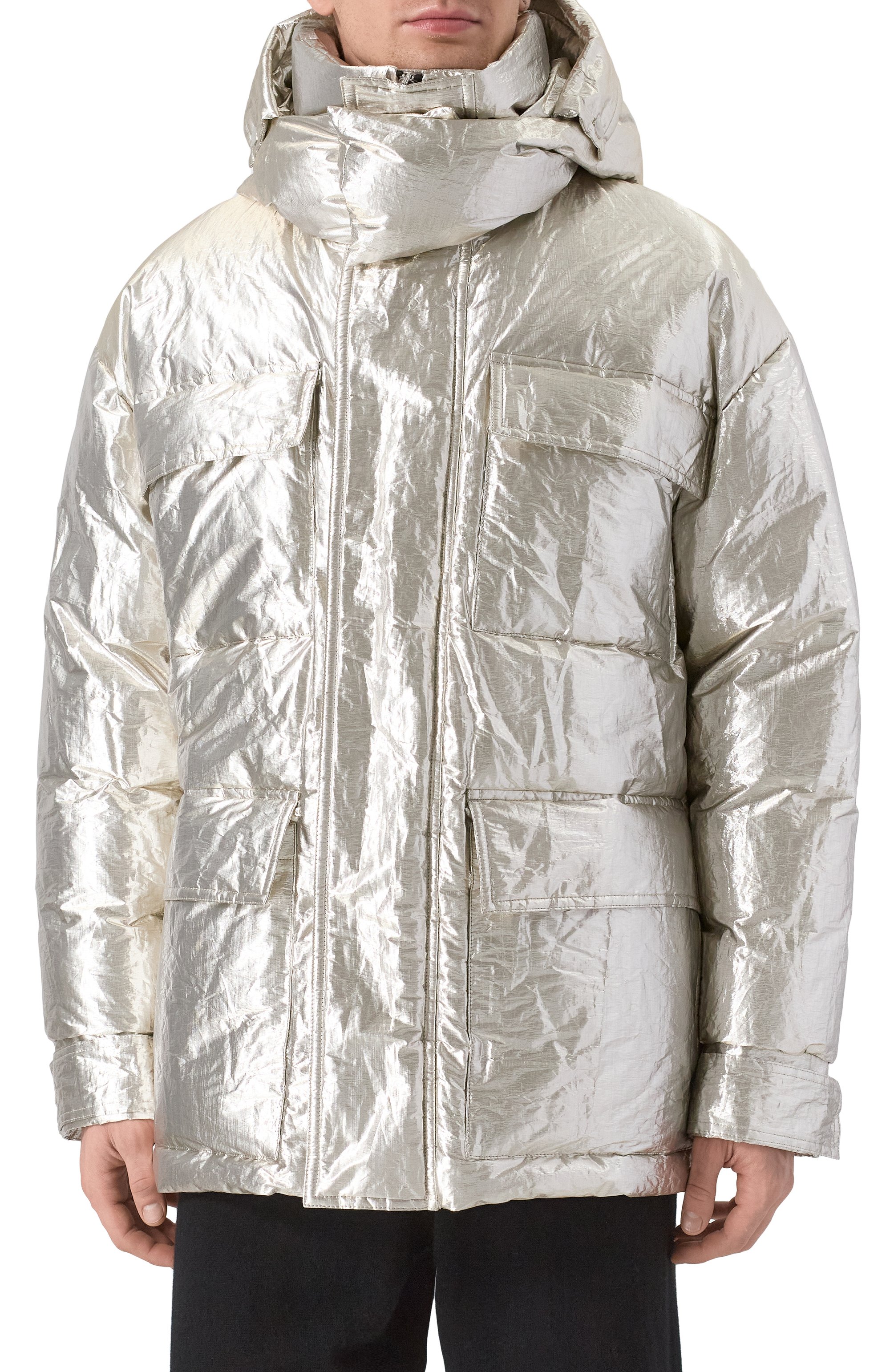 Пуховик MVST серебряного цвета по цене 281000 руб., арт. ICU0012/AS_SET, фото 3 Пуховик MVST, арт. ICU0012/AS_SET, фото 3