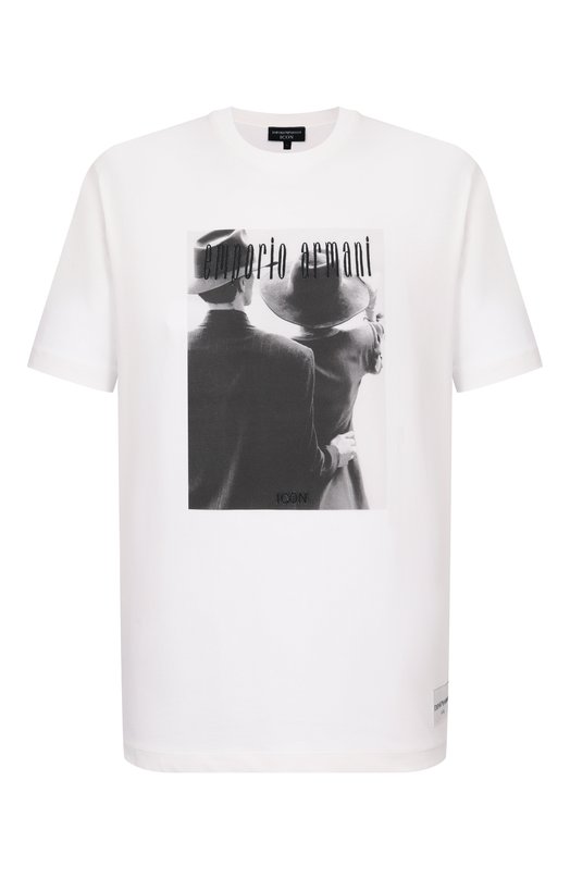 Хлопковая футболка Emporio Armani EM004751/AF23082 Белый EM004751/AF23082