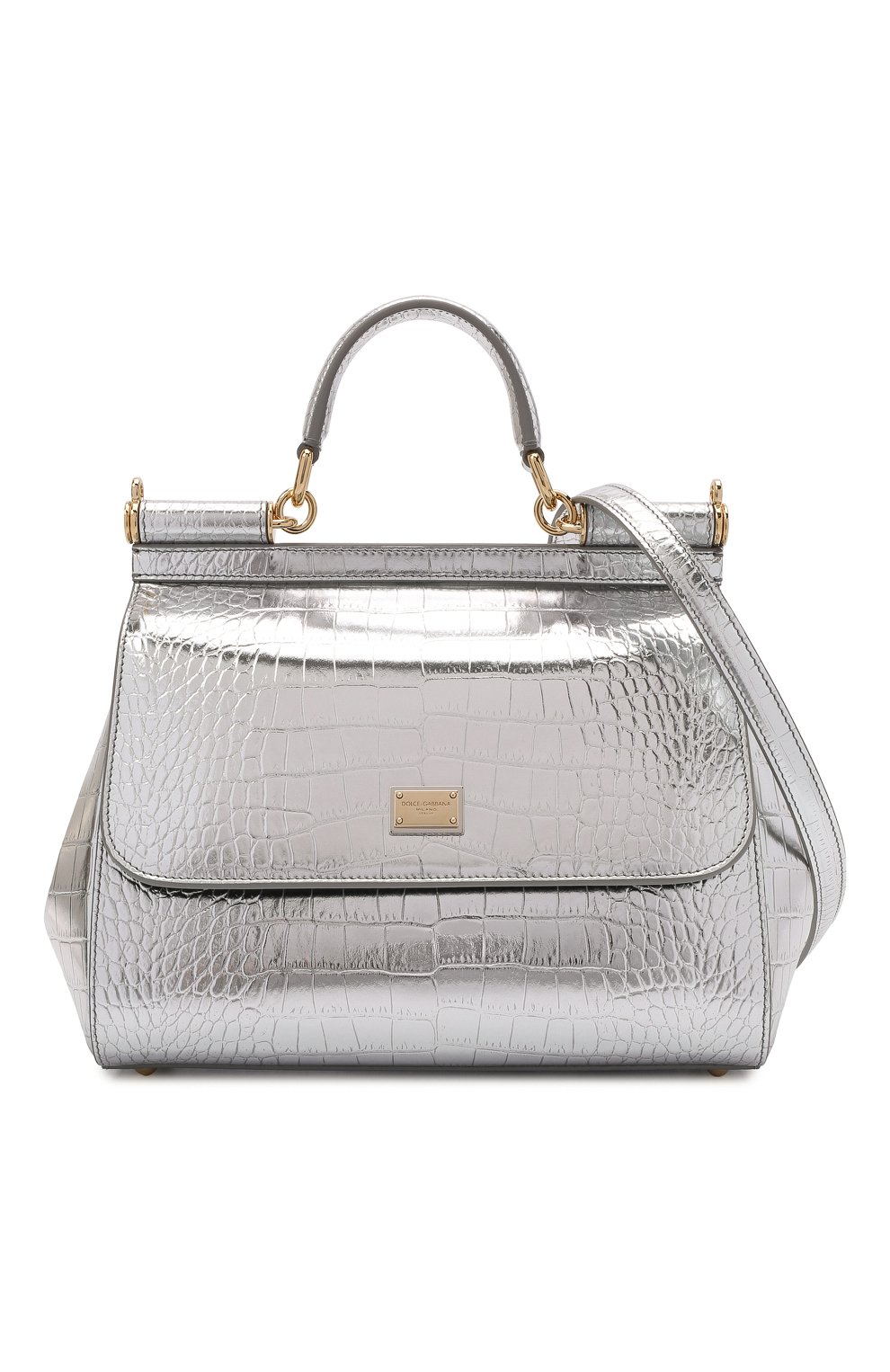 Сумка sicily medium DOLCE & GABBANA серебряного цвета по цене 236500 руб., арт. BB6002/AJ244, фото 7 Сумка sicily medium DOLCE & GABBANA, арт. BB6002/AJ244, фото 7