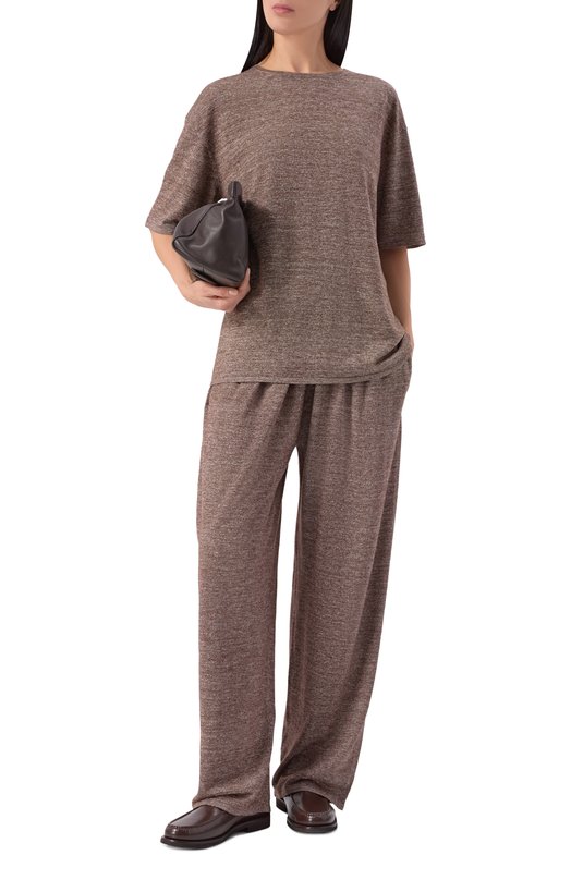 Брюки из шерсти и льна 12 STOREEZ 136409 Коричневый  136409 Фото 2