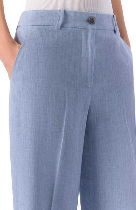 Брюки изо льна и вискозы P.A.R.O.S.H. D233006/BLINK Голубой  D233006/BLINK Фото 5