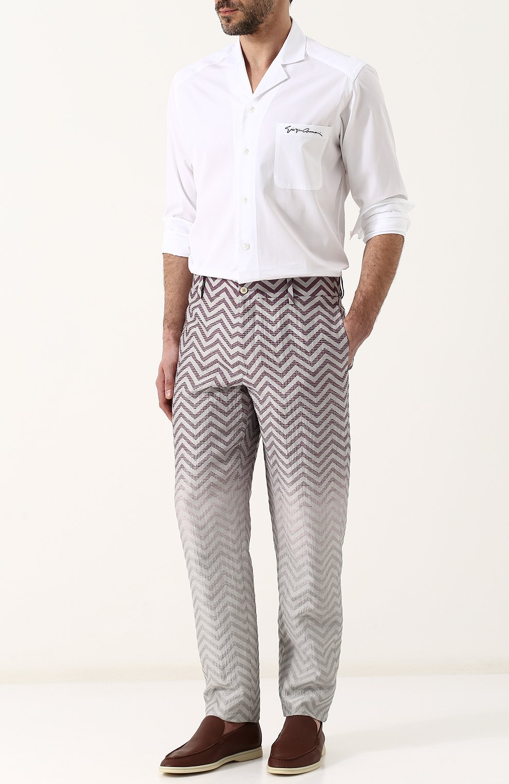 Хлопковая рубашка с отложным воротником GIORGIO ARMANI, арт. WSCVTT/WS27C, фото 2