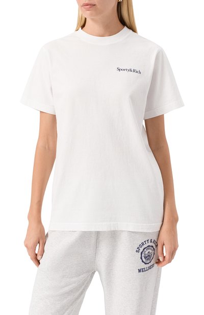 Хлопковая футболка SPORTY AND RICH, арт. T0043602006WH01, фото 3