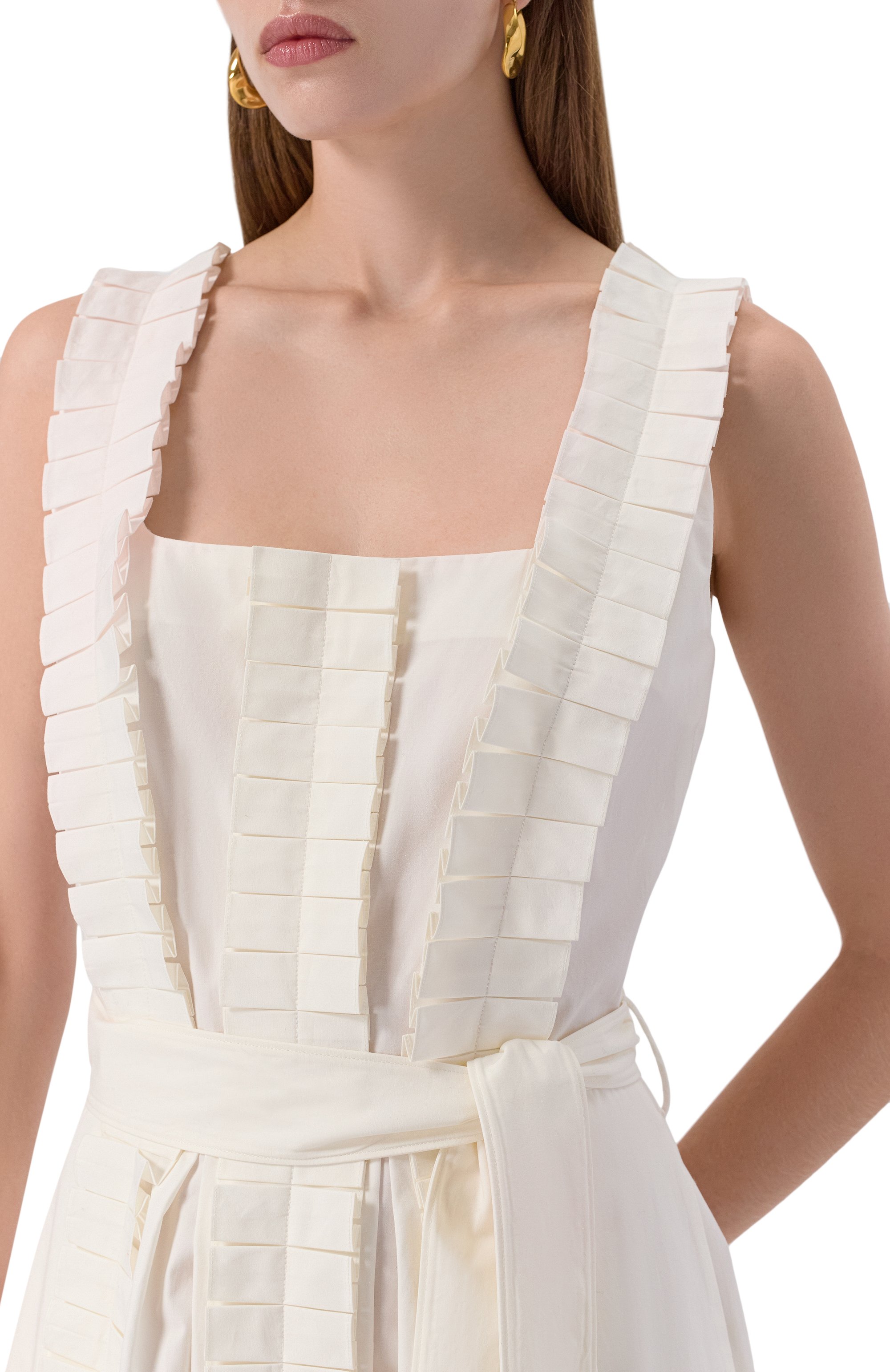 Хлопковое платье ELIE SAAB белого цвета по цене 322000 руб., арт. D0730NP25/P0017, фото 5 Хлопковое платье ELIE SAAB, арт. D0730NP25/P0017, фото 5