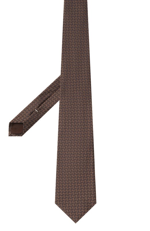 Шелковый галстук Canali 18/HJ04372 Коричневый  18/HJ04372 Фото 3
