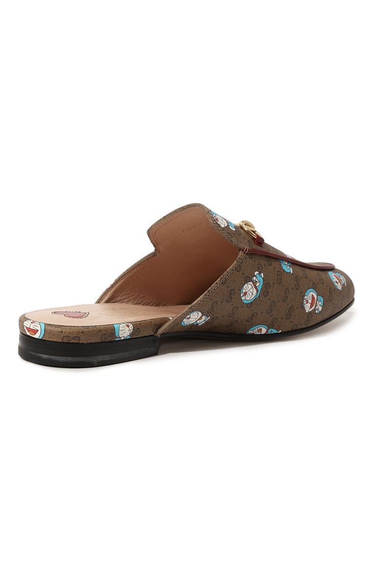 Женские сабо doraemon x gucci GUCCI коричневого цвета, арт. 655038 2TU10 | Фото 5 (Каблук высота: Низкий; Каблук тип: Устойчивый; Материал внутренний: Натуральная кожа; Подошва: Плоская; Материал внешний: Натуральная кожа)