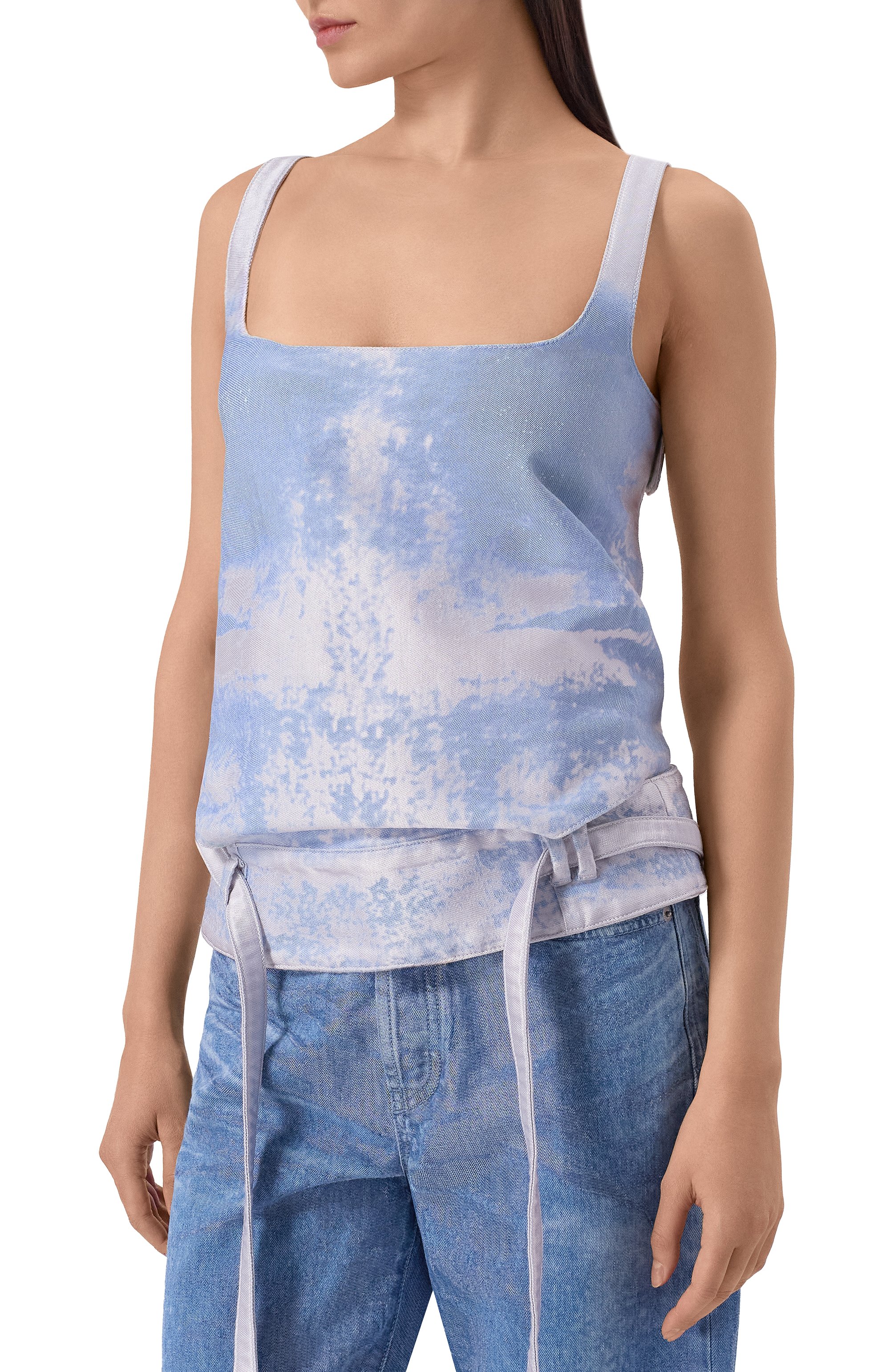 Джинсовый топ de-sayra DIESEL голубого цвета по цене 69400 руб., арт. A22853/0EFDK, фото 3 Джинсовый топ de-sayra DIESEL, арт. A22853/0EFDK, фото 3