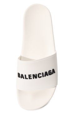 Мужские резиновые шлепанцы pool BALENCIAGA бело�го цвета, арт. 565826/W1S80 | Фото 6 (Материал сплава: Проставлено; Нос: Не проставлено; Материал внутренний: Текстиль; Материал внешний: Резина)