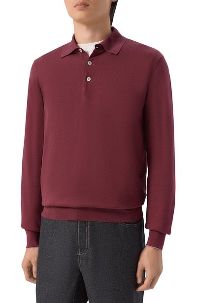 Хлопковое поло BRUNELLO CUCINELLI бордового цвета по цене 97350 руб., арт. M29800135, фото 3 Хлопковое поло BRUNELLO CUCINELLI, арт. M29800135, фото 3