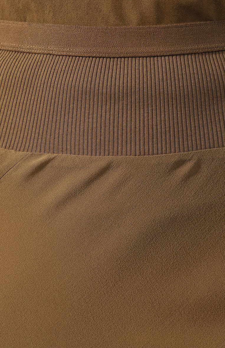 Женская шелковая юбка RICK OWENS коричневого цвета, арт. RP19S6333/G | Фото 5 (Длина Ж (юбки, платья, шорты): Макси; Статус проверки: Проверена категория, Проверено; Материал внешний: Шелк; Женское Кросс-КТ: Юбка-одежда; Материал сплава: Проставлено, Проверено; Драгоценные камни: Проставлено)
