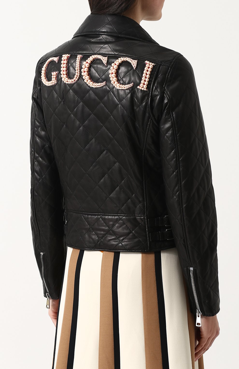 Стеганая кожаная куртка с декорированной спинкой GUCCI, арт. 502674/XG576, фото 4