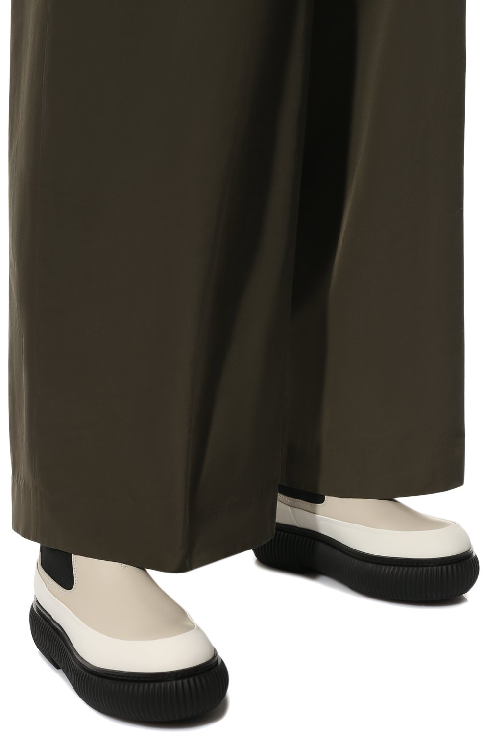 Кожаные ботинки LANVIN кремового цвета по цене 82550 руб., арт. FW-B0LI03-RULE-P22, фото 3 Кожаные ботинки LANVIN, арт. FW-B0LI03-RULE-P22, фото 3