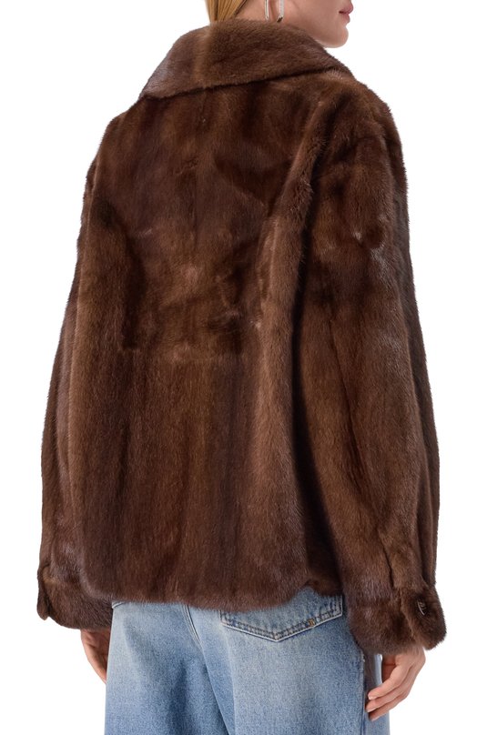 Шуба из норки manzoni24 25M1595-VF Коричневый  25M1595-VF Фото 4