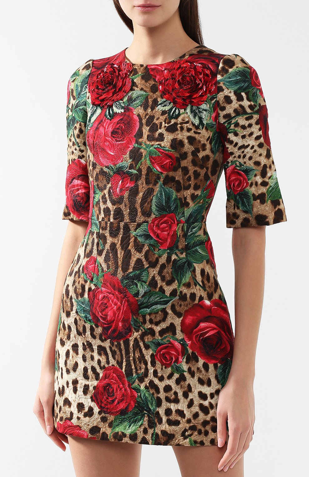 Хлопковое платье с принтом DOLCE & GABBANA, арт. F6UI8Z/HSMV6, фото 3
